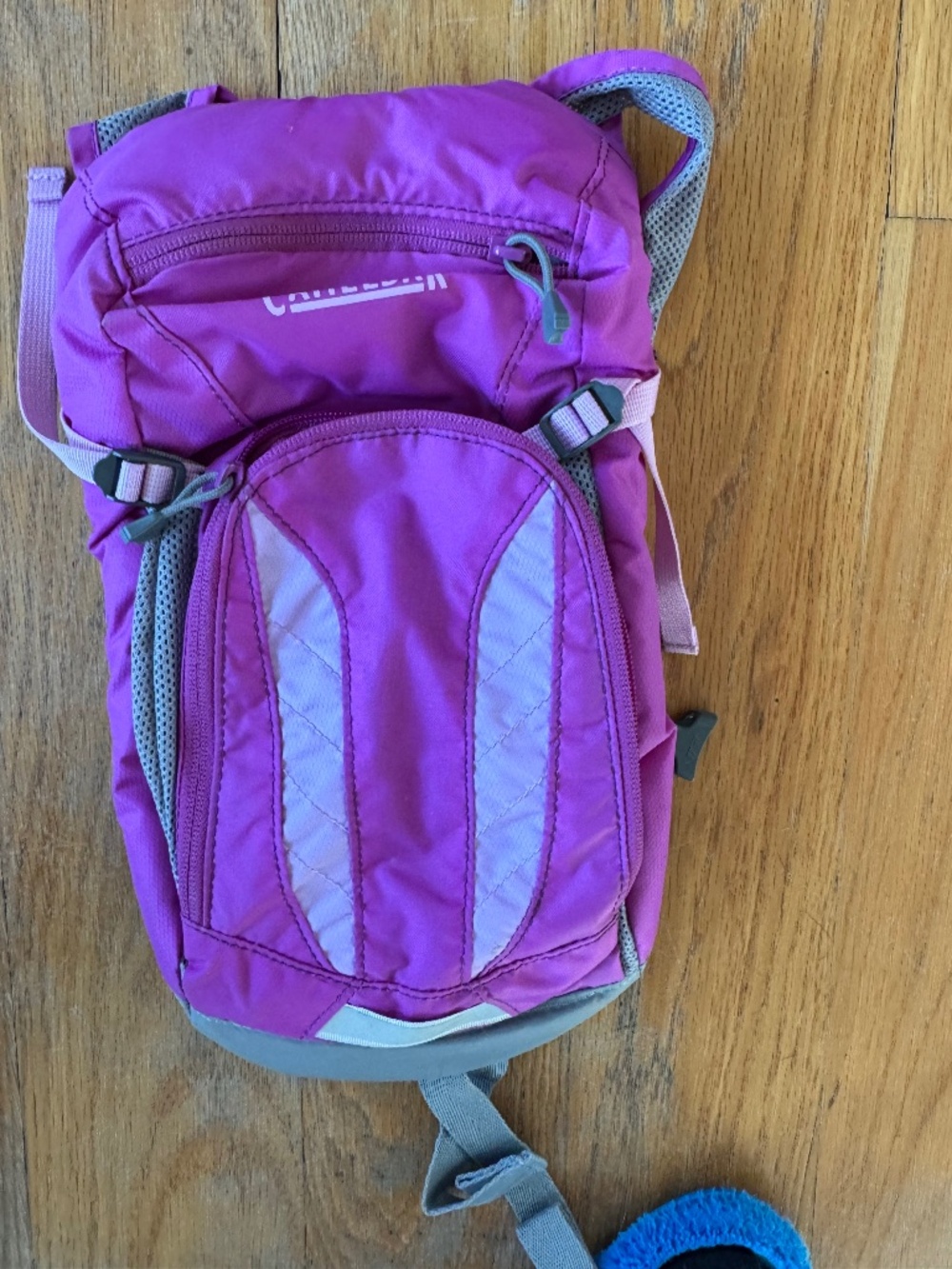 CamelBak Mini M.U.L.E. Kids Hydration Pack Backpack Pink Grey Hiking Outdoor
